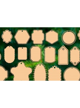 Σετ των 3 Intra απο ξύλο plywood 3mm-4mm πάχος Χριστουγεννιάτικη δέσμη ετικετών δώρου κοπής με λέιζερ Δίασταση 8x8 cm INTRAFABR-37168463