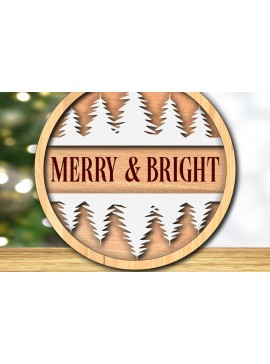 Σετ των 3 Intra απο ξύλο plywood 3mm-4mm πάχος Christmas - Merry & Bright Δίασταση 4x4 cm INTRAFABR-117894343