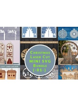 Σετ των 3 Intra απο ξύλο plywood 3mm-4mm πάχος Χριστουγεννιάτικο Mini Cut  Δίασταση 3x3 cm INTRAFABR-44729470