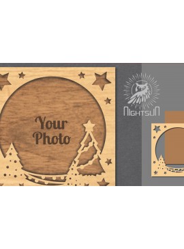 Intra απο ξύλο plywood 3mm-4mm πάχος Χριστουγεννιάτικη κορνίζα φωτογραφιών με λέιζερ 11 Δίασταση 20x30 cm INTRAFABR-112790972