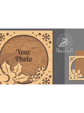 Intra απο ξύλο plywood 3mm-4mm πάχος Χριστουγεννιάτικη κορνίζα φωτογραφιών με λέιζερ 19 Δίασταση 20x30 cm INTRAFABR-112791503