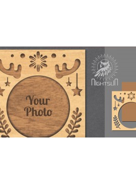 Intra απο ξύλο plywood 3mm-4mm πάχος Χριστουγεννιάτικη κορνίζα φωτογραφιών με λέιζερ 3 Δίασταση 20x30 cm INTRAFABR-112790664
