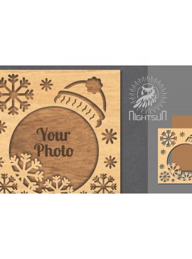 Σετ των 2 Intra απο ξύλο plywood 3mm-4mm πάχος Χριστουγεννιάτικη κορνίζα φωτογραφιών με λέιζερ 4 Δίασταση 20x30 cm INTRAFABR-112790716