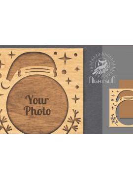 Σετ των 2 Intra απο ξύλο plywood 3mm-4mm πάχος Χριστουγεννιάτικη κορνίζα φωτογραφιών με λέιζερ 5 Δίασταση 20x30 cm INTRAFABR-112790754