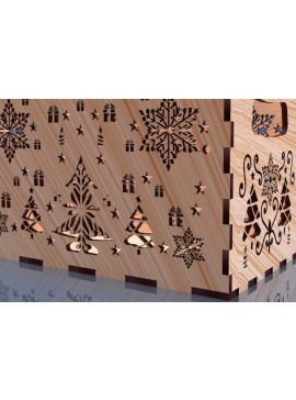 Σετ των 3 Intra απο ξύλο plywood 3mm-4mm πάχος Christmas Cut Storage Box 03 Δίασταση 8x8 cm INTRAFABR-78552644