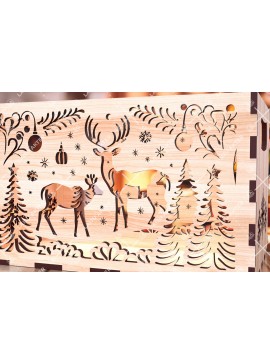 Σετ των 3 Intra απο ξύλο plywood 3mm-4mm πάχος Χριστουγεννιάτικο κουτί δώρου αποθήκευσης με 03 Δίασταση 5x5 cm INTRAFABR-107428361