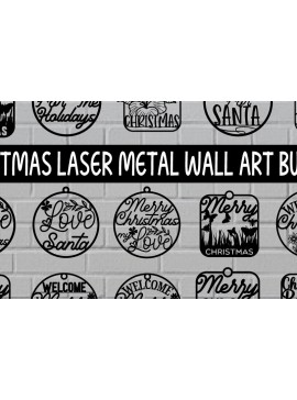 Σετ των 3 Intra απο ξύλο plywood 3mm-4mm πάχος Χριστουγεννιάτικο  Metal Wall ART Δίασταση 8x8 cm INTRAFABR-97257832