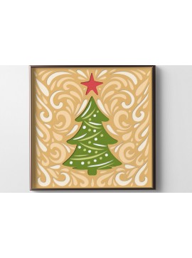Σετ των 2 Intra απο ξύλο plywood 3mm-4mm πάχος Christmas Layered Paper Cut / Christmas Δίασταση 15x15 cm INTRAFABR-85929471