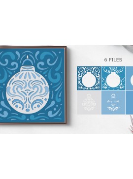 Σετ των 3 Intra απο ξύλο plywood 3mm-4mm πάχος Christmas Layered Paper Cut / Christmas Δίασταση 15x15 cm INTRAFABR-85929277