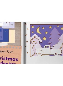 Σετ των 3 Intra απο ξύλο plywood 3mm-4mm πάχος Christmas Layered Shadow Box, Light Box Δίασταση 9x9 cm INTRAFABR-43555103