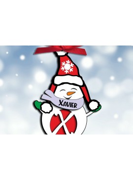 Σετ των 3 Intra απο ξύλο plywood 3mm-4mm πάχος Χριστουγεννιάτικο γράμμα X Holiday Snowman Δίασταση 8x8 cm INTRAFABR-110185917