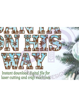 Σετ των 3 Intra απο ξύλο plywood 3mm-4mm πάχος Χριστουγεννιάτικα γράμματα αλφάβητο. 58 Δίασταση 5x5 cm INTRAFABR-79815048