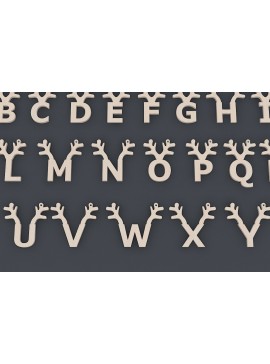 Intra απο ξύλο plywood 3mm-4mm πάχος Χριστουγεννιάτικα γράμματα, Ξύλινα γράμματα ελαφιού Δίασταση 30x20 cm INTRAFABR-53991874