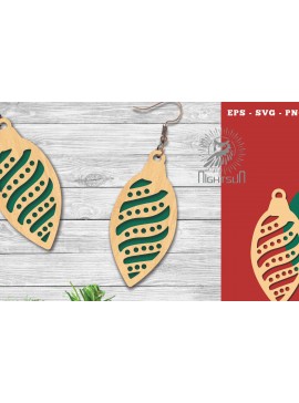 Σετ των 3 Intra απο ξύλο plywood 3mm-4mm πάχος Χριστουγεννιάτικα σκουλαρίκια κομμένα με λέιζερ 3 Δίασταση 3x3 cm INTRAFABR-112766910