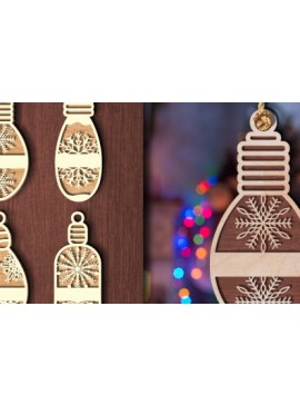 Σετ των 3 Intra απο ξύλο plywood 3mm-4mm πάχος Χριστουγεννιάτικο Φωτιστικό Στολίδι Δίασταση 8x8 cm INTRAFABR-80867661