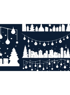 Σετ των 3 Intra απο ξύλο plywood 3mm-4mm πάχος Christmas Lighting Village Δίασταση 4x4 cm INTRAFABR-82835923