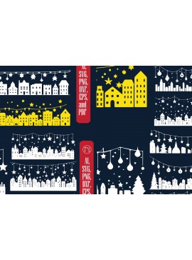 Σετ των 3 Intra απο ξύλο plywood 3mm-4mm πάχος Christmas Lighting Village Δίασταση 4x4 cm INTRAFABR-82836307