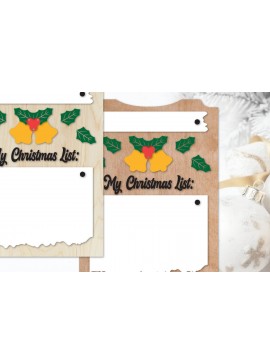 Σετ των 3 Intra απο ξύλο plywood 3mm-4mm πάχος Χριστουγεννιάτικος πίνακας λίστας | Χριστουγεννιάτικη ευχή Δίασταση 6x8 cm INTRAFABR-109272281