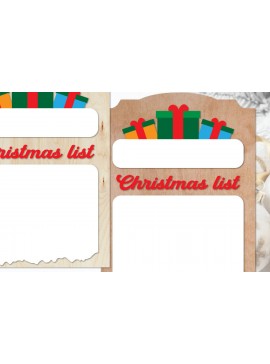 Σετ των 3 Intra απο ξύλο plywood 3mm-4mm πάχος Χριστουγεννιάτικος πίνακας λίστας | Χριστουγεννιάτικη ευχή Δίασταση 6x8 cm INTRAFABR-110927831