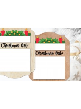 Σετ των 3 Intra απο ξύλο plywood 3mm-4mm πάχος Χριστουγεννιάτικος πίνακας λίστας | Πίνακας ευχών Δίασταση 6x8 cm INTRAFABR-109791669