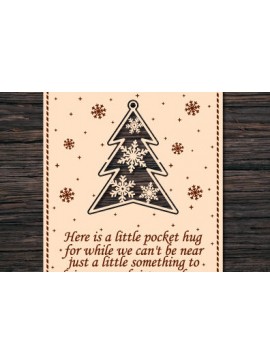 Σετ των 2 Intra απο ξύλο plywood 3mm-4mm πάχος Χριστουγεννιάτικο σχέδιο κοπής με λέιζερ Little Hug Δίασταση 15x15 cm INTRAFABR-77827048