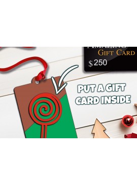 Σετ των 3 Intra απο ξύλο plywood 3mm-4mm πάχος Θήκη δώρου χριστουγεννιάτικων Lollypop Δίασταση 8x8 cm INTRAFABR-109059809