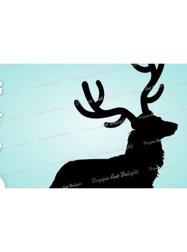 Σετ των 2 Intra απο ξύλο plywood 3mm-4mm πάχος Christmas Long Hair Dachshund Δίασταση 15x15 cm INTRAFABR-82918988