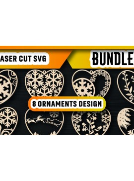 Σετ των 3 Intra απο ξύλο plywood 3mm-4mm πάχος Χριστουγεννιάτικο στολίδι αγάπης με λέιζερ Δίασταση 8x8 cm INTRAFABR-106006631