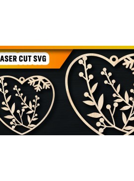 Σετ των 3 Intra απο ξύλο plywood 3mm-4mm πάχος Χριστουγεννιάτικα στολίδια αγάπης με λέιζερ Δίασταση 8x8 cm INTRAFABR-105938017