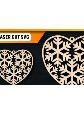 Σετ των 3 Intra απο ξύλο plywood 3mm-4mm πάχος Χριστουγεννιάτικα στολίδια αγάπης με λέιζερ Δίασταση 8x8 cm INTRAFABR-105938031