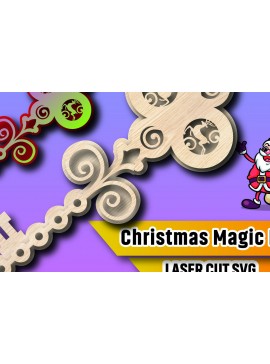 Σετ των 2 Intra απο ξύλο plywood 3mm-4mm πάχος Christmas Magic Key Lase Cut Δίασταση 15x15 cm INTRAFABR-106329947