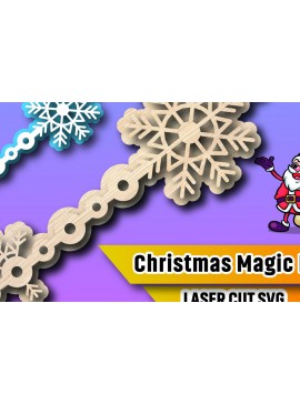 Σετ των 2 Intra απο ξύλο plywood 3mm-4mm πάχος Christmas Magic Key Lase Cut Δίασταση 15x15 cm INTRAFABR-106329990