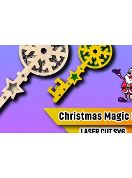 Σετ των 3 Intra απο ξύλο plywood 3mm-4mm πάχος Christmas Magic Key Lase Cut Δίασταση 15x15 cm INTRAFABR-106329777