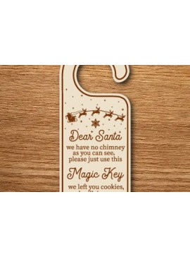 Σετ των 2 Intra απο ξύλο plywood 3mm-4mm πάχος Χριστουγεννιάτικο μαγικό κλειδί με λέιζερ Δίασταση 15x15 cm INTRAFABR-77446764