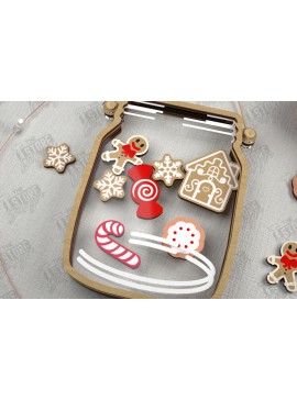 Σετ των 2 Intra απο ξύλο plywood 3mm-4mm πάχος Χριστουγεννιάτικο βάζο Mason | Πινακίδες διακοπών |CNC Δίασταση 15x15 cm INTRAFABR-109579601