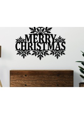 Σετ των 2 Intra απο ξύλο plywood 3mm-4mm πάχος Χριστουγεννιάτικες μεταλλικές επιγραφές Δίασταση 15x15 cm INTRAFABR-111470674