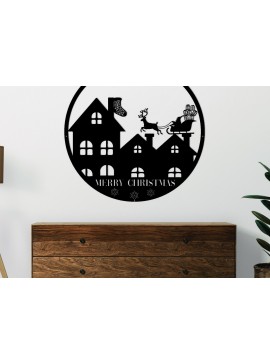 Σετ των 2 Intra απο ξύλο plywood 3mm-4mm πάχος Χριστουγεννιάτικες μεταλλικές επιγραφές Δίασταση 15x15 cm INTRAFABR-111470670