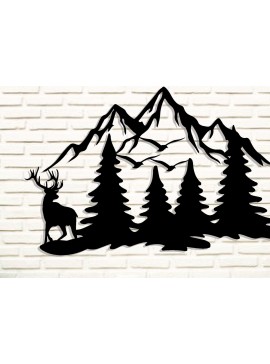 Σετ των 2 Intra απο ξύλο plywood 3mm-4mm πάχος Χριστουγεννιάτικα κοπής με λέιζερ μεταλλικών τοίχων Δίασταση 40x40 cm INTRAFABR-84385137