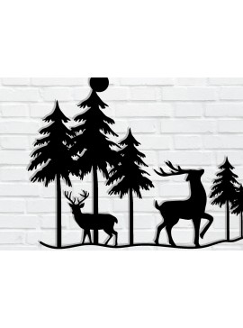 Σετ των 2 Intra απο ξύλο plywood 3mm-4mm πάχος Χριστουγεννιάτικα κοπής με λέιζερ μεταλλικών τοίχων Δίασταση 40x40 cm INTRAFABR-79320851