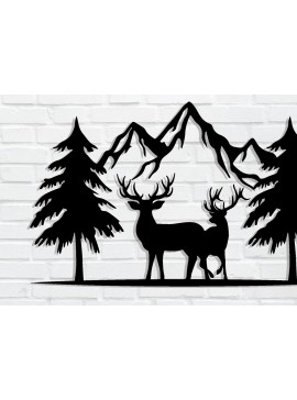 Σετ των 2 Intra απο ξύλο plywood 3mm-4mm πάχος Χριστουγεννιάτικα κοπής με λέιζερ μεταλλικών τοίχων Δίασταση 40x40 cm INTRAFABR-85276014