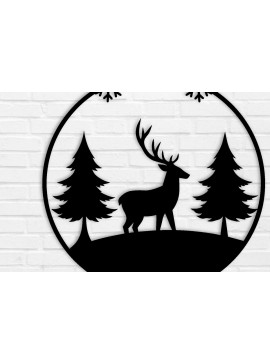 Σετ των 2 Intra απο ξύλο plywood 3mm-4mm πάχος Χριστουγεννιάτικα κοπής με λέιζερ μεταλλικών τοίχων Δίασταση 40x40 cm INTRAFABR-101381109