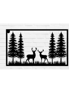 Σετ των 2 Intra απο ξύλο plywood 3mm-4mm πάχος Χριστουγεννιάτικα κοπής με λέιζερ μεταλλικών τοίχων Δίασταση 40x40 cm INTRAFABR-110588084