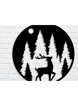 Σετ των 2 Intra απο ξύλο plywood 3mm-4mm πάχος Χριστουγεννιάτικα κοπής με λέιζερ μεταλλικών τοίχων Δίασταση 40x40 cm INTRAFABR-80252267