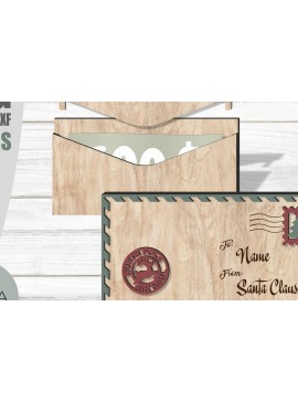 Intra απο ξύλο plywood 3mm-4mm πάχος Φάκελος με χριστουγεννιάτικη κάρτα Δίασταση 54x54 cm INTRAFABR-80618804
