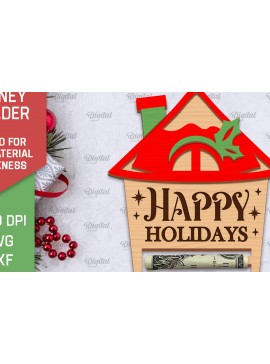 Σετ των 3 Intra απο ξύλο plywood 3mm-4mm πάχος Σχέδιο κοπής με λέιζερ κάρτα Χριστουγέννων Δίασταση 15x15 cm INTRAFABR-102835851