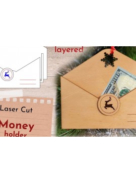 Intra απο ξύλο plywood 3mm-4mm πάχος Χριστουγεννιάτικη θήκη χρημάτων, λέιζερ φακέλων Δίασταση 30x20 cm INTRAFABR-41910134