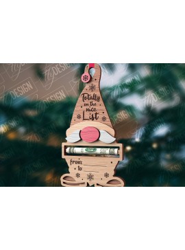 Σετ των 2 Intra απο ξύλο plywood 3mm-4mm πάχος Χριστουγεννιάτικο Money Holder Cut  | CNC Δίασταση 15x15 cm INTRAFABR-85896596