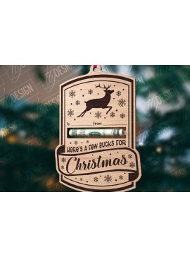 Σετ των 2 Intra απο ξύλο plywood 3mm-4mm πάχος Χριστουγεννιάτικο Money Holder Cut  | CNC Δίασταση 15x15 cm INTRAFABR-85896633