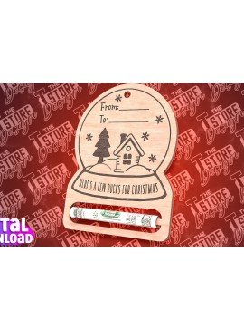 Σετ των 2 Intra απο ξύλο plywood 3mm-4mm πάχος Χριστουγεννιάτικο Money Holder Cut  | CNC Δίασταση 15x15 cm INTRAFABR-85897418