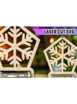 Σετ των 2 Intra απο ξύλο plywood 3mm-4mm πάχος Χριστουγεννιάτικο Money Holder Δίασταση 15x15 cm INTRAFABR-107442966